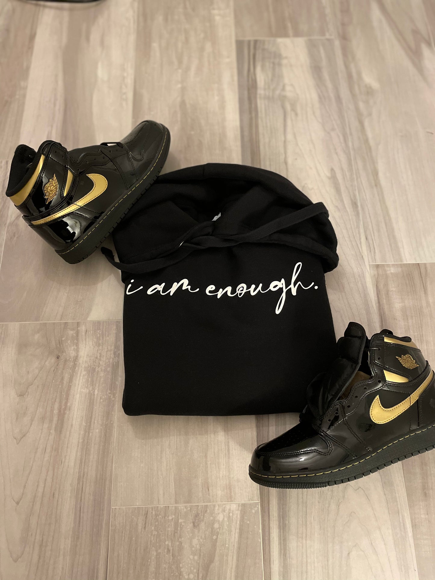 I AM ENOUGH BLACK HOODIE