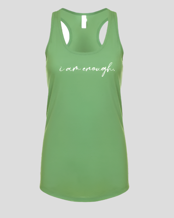 I AM ENOUGH - GREEN TANK TOP