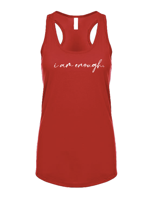 I AM ENOUGH - RED TANK TOP