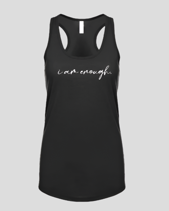 I AM ENOUGH - BLACK TANK TOP