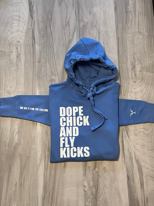 Dope Chick Fly Kicks Premium Hoodie - Carolina Blue