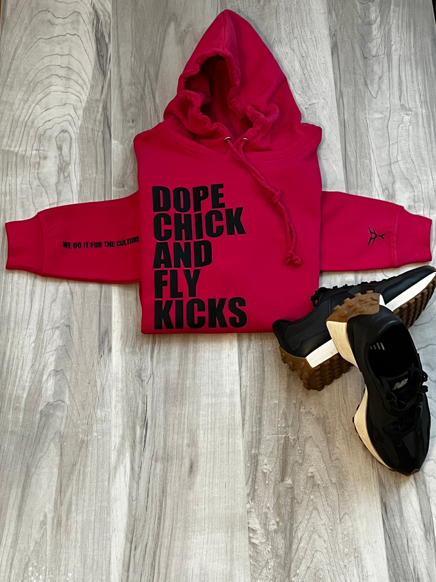 Dope Chick Fly Kicks Hoodie - Hot Pink