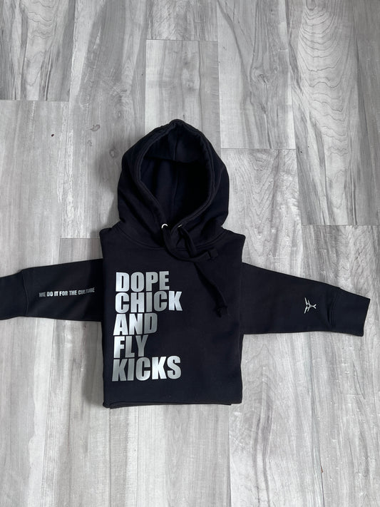 Dope Chick Fly Kicks Premium Hoodie - Black+SILVER